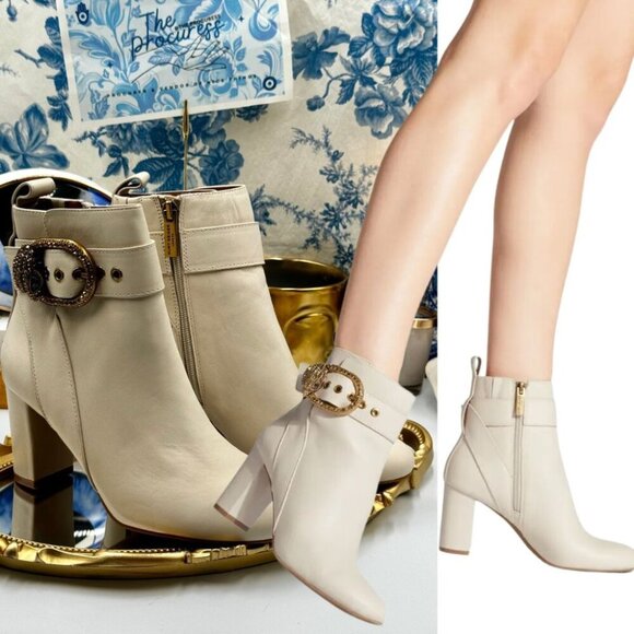🆕 KURT GEIGER LONDON 🧿 NWOT Mayfair Ankle Boot, Bone - Sz 36 - Picture 1 of 15